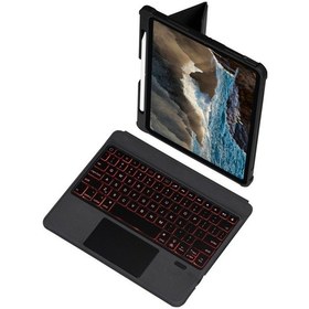 Resim iPad Uyumlu 7. Nesil 10.2 Kılıf Led Işıklı Magnetik Standlı Klavyeli Kılıf A2197 A2200 A2198 