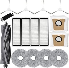 Resim Dreame L10s Ultra / L10 Ultra Robot Elektrikli Süpürge ile Uyumlu Aksesuar Yedek Parçaları, 1 Ana Fırça, 4 Yan Fırça, 4 HEPA Filtresi, 4 Paspas Pedi, 2 Toz Torbası 