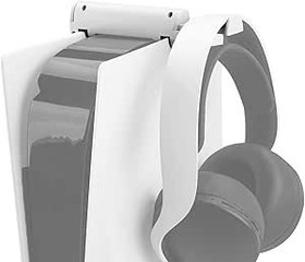 Resim GEEKRIA Headset Double Stretch Holder Compatible with Sony Playstation 5 Console, PS5 Headphone Hanger Stand with Supporting Bar, No Screws, Easy to Install (White) 