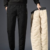 Resim Artı Kadife Pantolon Kış Erkek Uzun Pantolon Sonbahar ve Kış Sıcak Kalınlaştırılmış Dış Mekan Rahat İpli Uzun Pantolon Artı Kadife İç Çamaşırı Boş Zaman Spor 