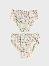 Resim elmas kids Kız Çocuk %100 Pamuklu Yavruağzı Kedi Desenli 2 li Slip Külot 
