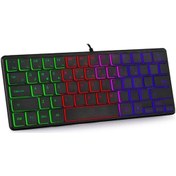 Resim Carrier Taşınabilir Kablolu 64 Tuşlu Klavye Kompakt Film Tuş 