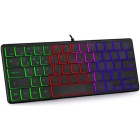 Resim Carrier Taşınabilir Kablolu 64 Tuşlu Klavye Kompakt Film Tuş 