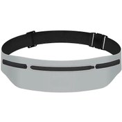 Resim Konesam Lycra Su Geçirmez Spor Bel Çantası - 3 Bölmeli, 7.5" Telefon Uyumlu, Işık Yansıtıcı, 55-120cm Ayarlanabilir Kemer - Koşu, Bisiklet, Kamp İçin Gri Gri 