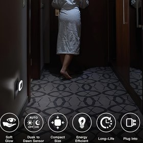 Resim 2/4 adet Akıllı LED Gece Lambası Fişli - Otomatik Alacakaranlık'tan Şafağa Sensör, Yatak Odası, Banyo, Tuvalet, Merdivenler, Mutfak için Kompakt Soğuk Beyaz Gece Işığı - Enerji Verimli, Güvenlik ve Rahatlık Garantili 