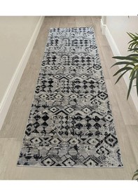 Resim Aksu Jel Kaymaz Taban Yıkanabilir Yumuşak Yüzey Kesme Yolluk Üst Kalite Siyah Beyaz Iskandinav Desen Renkli 