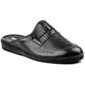 Resim Esem Erkek Hakiki Deri Siyah Ev Terliği 