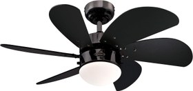 Resim Turbo Swirl 76 cm Titanyum Tavan Vantilatörü, LED Uyumlu, İç Mekan - Siyah 