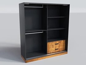 Resim Ntconcept Masif Ağaç Açık Ceviz Renk Sürgü Kapak Gardrop(100cm) 