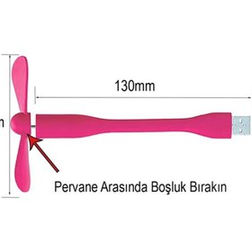 Resim Powermaster PM-20579 Taşınabilir Esnek USB Mini Fan Vantilatör (PowerBank - Laptop) 