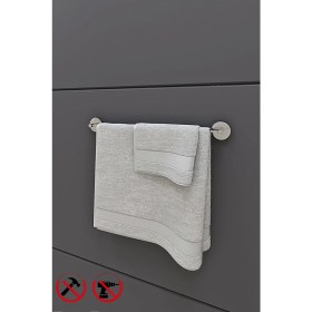 Resim Alper Banyo İris Krom Düz Uzun Havluluk Asacağı Havlu Askısı 40 cm İster Yapıştır İster Montajla 