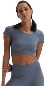 Resim Dagi Kadın T-Shirt, Örme, Mavi, 2XL 