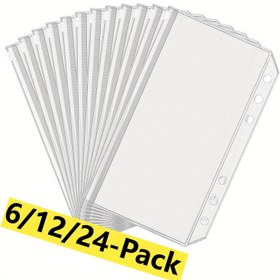 Resim 6/12/24'lü A6 Para Zarfı - Dayanıklı Plastik, Kenarlı, Ofis & Okul Malzemeleri için Mükemmel, Etiketli, Para, Fiş, Çek ve Belgeleri Düzenlemek için İdeal, Cilt Poşetleri 