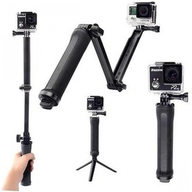 Resim Aksiyon Kamera 3 Yollu Katlanır Monopod Stand Selfie Çubuğu Gp238 