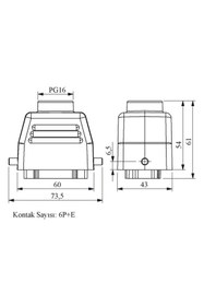 Resim EMAS Ebm06fu30 6 Kontaklı Uzatma Fişi Üst Giriş 