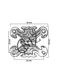 Resim Dekoratif Sac Kelebek Menteşe - Küçük, Antik, 100 Adet 