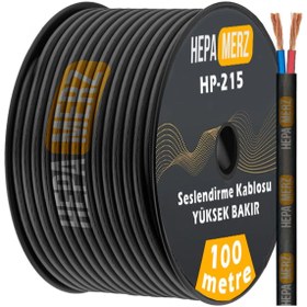 Resim Hepa-Merz Hepa Merz Hp-215bk Bakır 2x1.5 Mm Hoparlör Ses Kablosu 100 Mt (%100 BAKIR) 