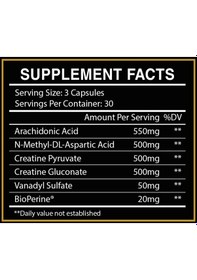 Resim Centurion Labz Warpath Creatine Daa Aspartic Acid+vanadyl Sulf. 90 Kapsül 