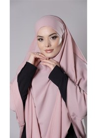 Resim Hürrem Bone Pudra Pratik Hazır Geçmeli Tesettür Eşarp Medine İpeği Bağcıklı Sufle Hijab 2301 06 