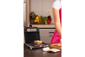 Resim Pembe 750W Isınmaya Dayanıklı Tost ve Izgara Makinesi, Sağlıklı ve Pratik Kullanım 