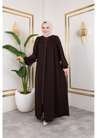 Resim Nevayla Moda Ön Ve Arka Robalı Ferace - Acı Kahve / F0142 Acı Kahve Acı Kahverengi 