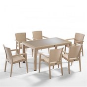 Resim Novussi Cappucino Roma 6' Lı Bahçe Oturma Grubu (0019-10-228-99-310508) 