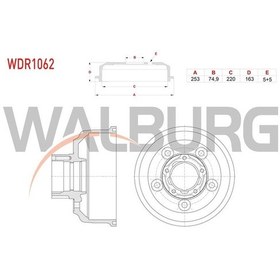 Resim Fren Kampanası Arka 5 Delık 253 74,9x220x163 Kıa Bongo 2.5 Crdı 