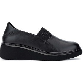 Resim Tamer Tanca Kadın Hakiki Deri Siyah Deri Casual Ayakkabı 824 155-1 Bn Ayk Sk24-25 Sıyah Dr Siyah Deri 