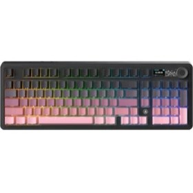 Resim Ajazz AK980 Kablosuz Hot-Swap Tft Ekranlı Mekanik Oyun Klavyesi 8.000 Mah Batarya Pembe - Gift Switch 