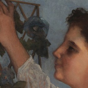Resim The Trellis by Gustave Courbet, 3d Printed with texture and brush strokes looks like original oil painting - 17"x25" in / 50x63 / As Roll (Canvas) 