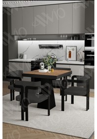 Resim Avvio Lexus Lake Mdf Ayak Tokyo Demonte Sandalye 80x80 Yemek Masası Mutfak Masası 4 Kişilik Akça 