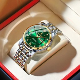 Resim Oein Poedagar Lüks Izle Erkek Zarif Tarih Haftası Su Geçirmez Aydınlık Erkekler Kuvars Paslanmaz Çelik Spor Erkek Saatleri Reloj Renk: Altın Yeşil (Yurt Dışından) 
