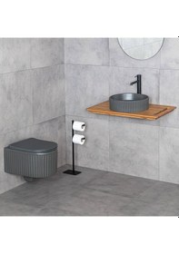 Resim Lena - Asma Klozet Mat Füme Kapak Dahil Outlet - Et-w1000mf- Füme 