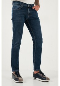 Resim Buratti Pamuklu Regular Fit Normal Bel Boru Paça Jeans Erkek Kot Pantolon 2211C35Parma Mavi 