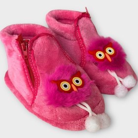 Resim Liger Çocuk Sevimli Baykuş Figürlü Panduf FUŞYA 