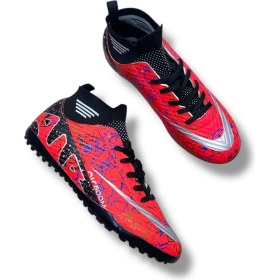 Resim Laliga Çoraplı Airboom Halısaha Ayakkabı Turkuaz Mor Desenli 