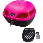 Resim Genel Markalar Secret Bike Motosiklet Arka Çanta 33 Litre Pembe Sepet Port Bagaj Kilitli 