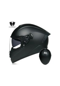 Resim Hf-701dv Unisex Tam Yüz Motosiklet Kaskı Çift Vizörlü Motokros Yarış Kaskı Dot Onaylı Large Beden Siyah 