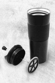 Resim Trendmiya French Press Özellikli 450ML Çelik Termos 