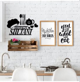 Resim Bk Home Dekoratif Doğal Ahşap Raf Mutfak Konseptli 2’Li Ahşap Tab (551038836) 