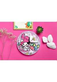 Resim Sevimli Pembe Karakter Ve Çilek Desenli Sessiz Mekanizma Duvar Saati Kız Çocuk Odası Dekoratif Pembe 