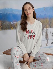 Resim Aydoğan Kadın Bisiklet Yaka Termal Pijama Takımı 30074e- 1 Adet Ekru 