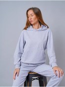 Resim Vavılon Room Büyük Beden Kapüşonlu Oversize Yazlık Sweatshirt 116148612 Gri 