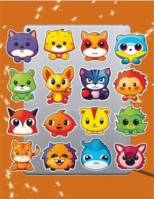 Resim Cute Animal Temalı Sticker Seti Laptop Ajanda Pc Tablet Telefon Defter Etiket Bullet Journal Diğer 