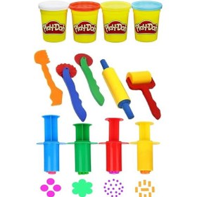 Resim 4 Lü Oyun Hamuru Kalıbı Merdane Silindir Kesici Ve Enjektör Seti 9 Parça 1 Paket Okul Kreş Ana Sınıfı Etkinlik Okul Öncesi 