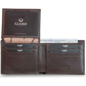 Resim Guard Kahverengi/yeşil Örgü Desenli Hakiki Deri Erkek Cüzdan // Grd260225wt1077 Diğer 
