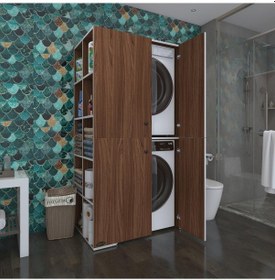 Resim Kenzlife Çamaşır-Kurutma Makinesi Dolabı Kapaklı Fedyenka Sol Cvz 180*090*60 Banyo Arkalıksız Çok Renkli 