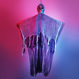 Resim Ürpertici Kuru Kafa Hayalet Saçaklı Dekor 