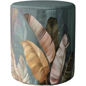 Resim Tropikal Yaprak Tasarımlı Puf Kumaşı Süettir. Uluslararası Solmama Sertifikasına Sahiptir. Çok Renkli 