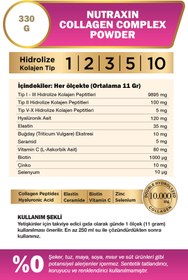 Resim Nutraxin Collagen Complex Powder 330 gr - Tip 1,2,3,5,10 Kolajen, Hyalüronik Asit, Selenyum, Seramid 